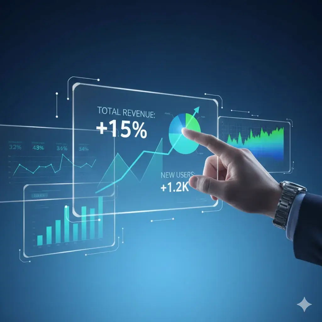 Dashboard de datos empresariales con métricas en tiempo real y analítica avanzada